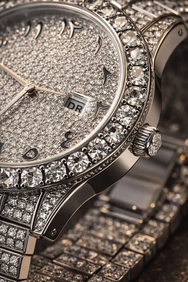 Khrist Silver Analog Stone Studded Watches for Women - Image 10 in Pune